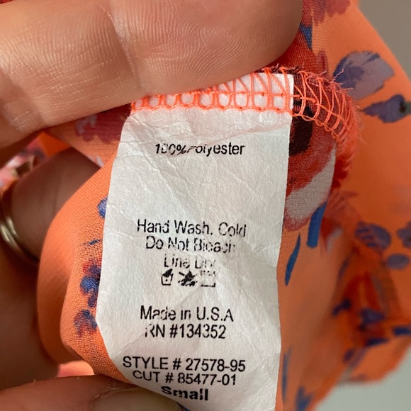 Windsor Sheer Orange Flower Pattern Open Cardigan - Picture 3 of 8